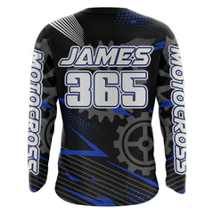 Maxcorners Blue Motocross Racing Jersey Upf30+ Dirt Bike Shirt Kids Women Men Off-road Jersey XM199 MT2809