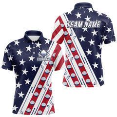 Maxcorners Custom American Golf Polo Shirt Patriotic Golf Shirts for Men Women Team Name LM2007