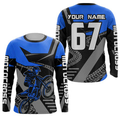 Maxcorners Blue Motocross Racing Jersey Women Men Kid Motorcycle Dirt Bike Shirt MT2709