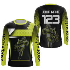 Maxcorners Lime Green Motocross Jersey Men Kid Women Custom Racing Dirt Bike Racing Shirt LM2809