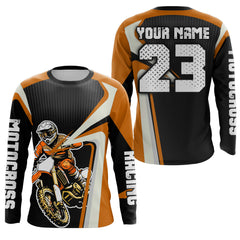 Maxcorners Custom Motocross Jersey Orange Dirt Bike Shirt For Kid Women Men Off-road Shirt MT2709