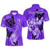Maxcorners Custom Purple Butterflies Bowling Shirts for Men Women Team MT2108