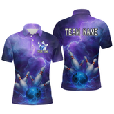 Maxcorners Custom Purple Lightning Bowling Shirts for Men Women Team MT2108