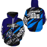 Maxcorners Blue Motocross Racing Hoodie Jersey for Men Women Dirt Bike Motorcycle Hoodie Zip MT2809