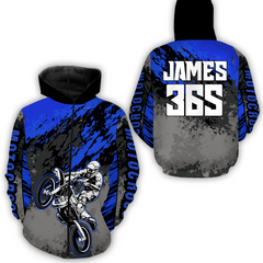 Maxcorners Blue Motocross Racing Hoodie Jersey For Men Women Dirt Bike Off-road Hoodie MT2809