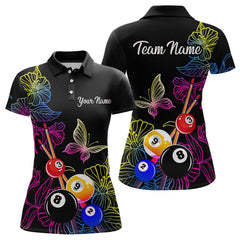 Maxcorners Custom Butterfiles Ball Billiard Shirts for Men Billiard Team Jerseys Polo & 1/4 Zip Shirts LM2206