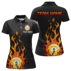 Maxcorners Custom 9 Ball Flaming Billiard Shirts for Men Billiard Team Shirts Billiard League LM2007