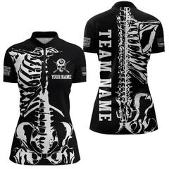 Maxcorners Custom Skull Bone 8 Ball Billiard Shirts for Men Billiard Team Jerseys Polo & 1/4 Zip Shirts MT1706