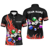 Maxcorners Custom Red Flame Billiard Shirts for Men Billiard Team Jerseys Polo & 1/4 Zip Shirts MT1706
