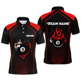 Maxcorners Customized Red 8 Ball Pool Crown Men'S Billiard Shirts, Billiard Team Shirts Polo & 1/4 Zip Shirts