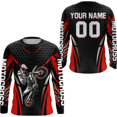 Maxcorners Custom Red Motocross Shirts Racing Jersey Dirt Bike Jersey Kid Men Women LM2809
