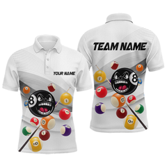 Maxcorners Personalized Billiard Jerseys Funny 8 Ball Pool Billiard For Men Team Polo & 1/4 Zip Shirt Billiard Gifts