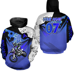 Maxcorners Custom Motocross Jersey Blue Dirt Bike Clothes Upf30+ Mens Women Motorcycle Jersey| MT2709