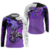 Maxcorners Custom Motocross Jersey Purple Dirt Bike Clothes Upf30+ Mens Women Motorcycle Jersey| MT2709