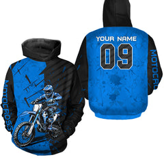 Maxcorners Custom Dirt Bike Jersey Blue Motocross Jersey Upf30+ Mens Women Motocross Shirt| MT2809