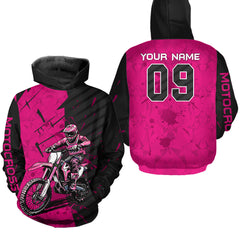 Maxcorners Custom Dirt Bike Jersey Pink Motocross Jersey Upf30+ Mens Women Motocross Shirt| MT2809