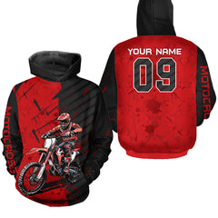 Maxcorners Custom Dirt Bike Jersey Red Motocross Jersey Upf30+ Mens Women Motocross Shirt| MT2809