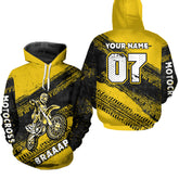 Maxcorners Custom Motocross Jersey Yellow Mens Women Upf30+ Dirt Bike Jersey Racing Shirt| MT2709
