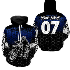 Maxcorners Blue Motocross Jersey Upf30+ Custom Dirt Bike Jersey Mens Women Off-Road Jersey Adult&Kid| MT2709