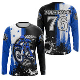 Maxcorners Custom Dirt Bike Jersey Patriotic Motocross Jersey Upf30+ Mens Motocross Shirt| MT2709