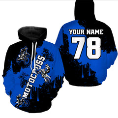 Maxcorners Blue custom dirt bike jersey adult&kid Motocross jersey upf30+ mens women Motocross Shirt| MT2709