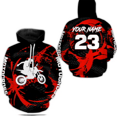Maxcorners Custom Dirt Bike Jersey Red Motocross Jersey Upf30+ Mens Women Racing Shirt MT2809
