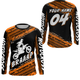 Maxcorners Custom Dirt Bike Jersey Orange Motocross Jersey Upf30+ Mens Racing Shirt| MT2809