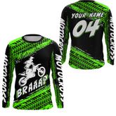 Maxcorners Custom Dirt Bike Jersey Green Motocross Jersey Upf30+ Mens Racing Shirt| MT2809
