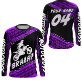 Maxcorners Custom Dirt Bike Jersey Purple Motocross Jersey Upf30+ Mens Racing Shirt| MT2809