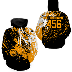 Maxcorners Custom Dirt Bike Hoodie Orange Motocross Hoodie Mens Women Motocross Hooded Jersey| MT2809