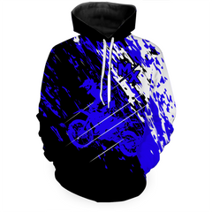 Maxcorners Custom Dirt Bike Hoodie Blue Motocross Hoodie Mens Women Motocross Hooded Jersey| MT2809