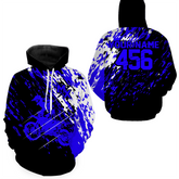 Maxcorners Custom Dirt Bike Hoodie Blue Motocross Hoodie Mens Women Motocross Hooded Jersey| MT2809