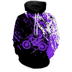 Maxcorners Custom Dirt Bike Hoodie Purple Motocross Hoodie Mens Women Motocross Hooded Jersey| MT2809