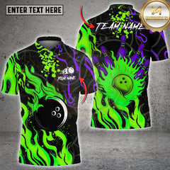 Maxcorners Jersey Flame Bowling Art Multioptions Customized Name, Team Name 3D Shirt (4 Colors)