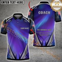 Maxcorners Billiard US Flag Alaska Flag Personalized Name, Team Name 3D Polo Shirt For Slava