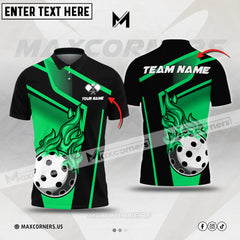 MaxCorners Pickleball Fire Personalized Name & Team Name 3D Shirt (4 colors)