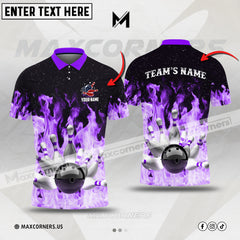 Maxcorners Bowling Fire Customized Name & Team Name 3D Shirt (6 colors)