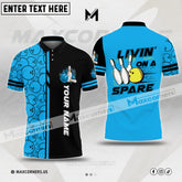 Maxcorners Bowling Livin on a Spare Customized Name 3D Shirt (6 Colors)