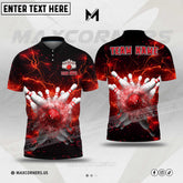 Maxcorners Bowling Lightning Sport Jersey Multicolor Option Customized Name & Team Name 3D Shirt (8 colors)