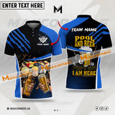 Maxcorners Billiards and Beer Sport Jersey Multicolor Options Personalized Name, Team Name 3D Polo Shirt (4 Colors)