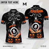 Maxcorners Billiards Halloween Ball 8 Sport Jersey Multicolor Options Personalized Name, Team Name 3D Shirt (4 Colors)