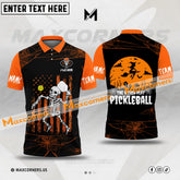 Maxcorners Pickleball Skull Halloween Mutilcolor Options Personalized Name & Team Name 3D Shirt (4 colors)