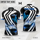 Maxcorners Bowling Ball Flame Sport Jersey Multicolor Option Customized Name, Team Name 3D Polo Shirt (4 colors)