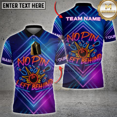Maxcorners Bowling No Pin Left Behind With Neon Style Personalized Name 3D Unisex Shirt