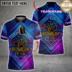 Maxcorners Bowling They See Me Bowlin’ They Hatin’ With Neon Style Personalized Name 3D Unisex Shirt