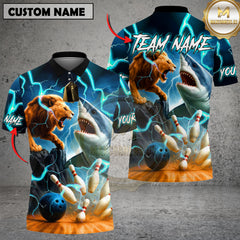 Maxcorners Lion vs Shark Bowling Jersey Multicolor Customized Name, Team Name 3D Shirts