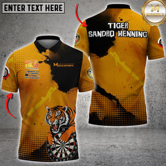 Maxcorners Orange Roar Tiger Darts Jersey Personalized Name 3D Unisex Shirt For Sandro