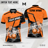 Maxcorners Bowling Ball And Pins Water Multicolor Option Customized Name, Team Name 3D Shirt (6 colors)