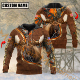 Maxcorners Wilderness Moose Hunting Mutilcolor Custom Name Shirt 3D All Over Printed Clothes (2 Colors)
