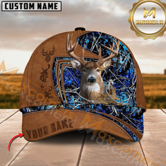 Maxcorners Deer Antler Camo Leather-Style Personalized Hat 3D Printed Multicolor